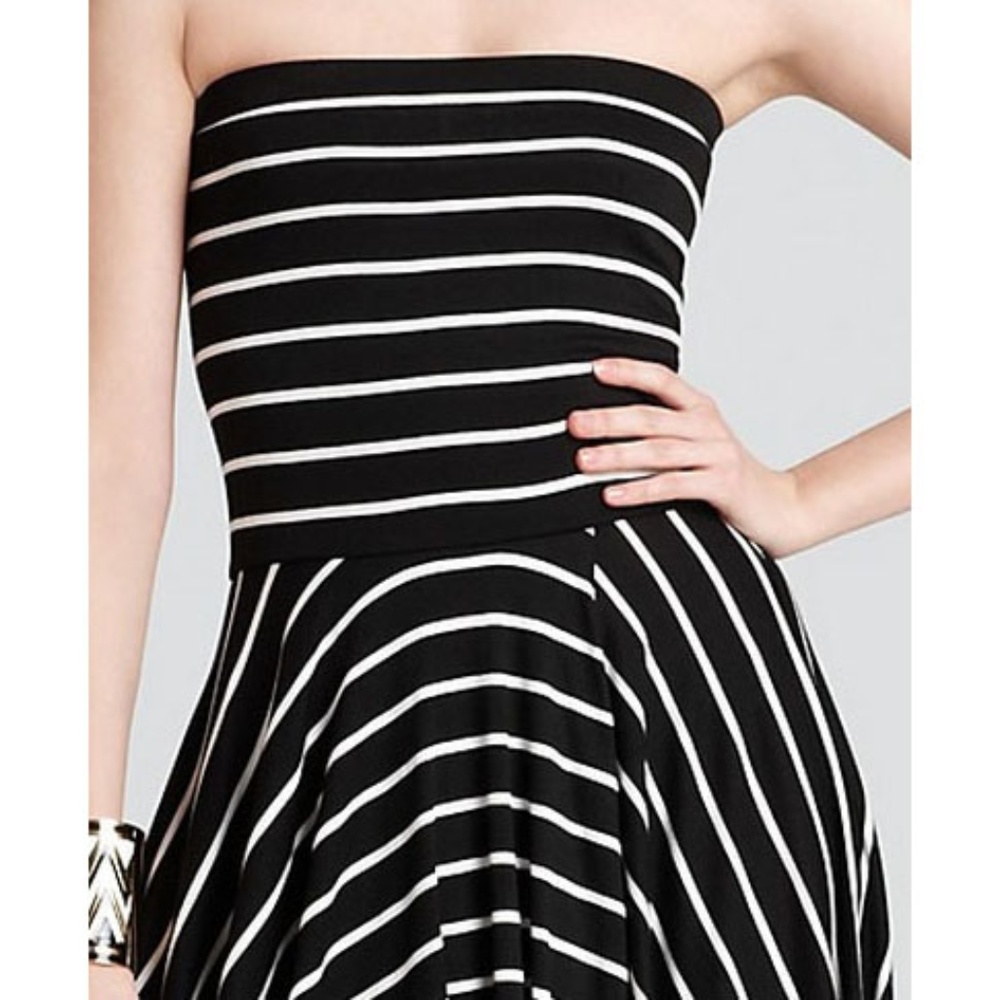 Aqua High Low Dress - Stripe Tube